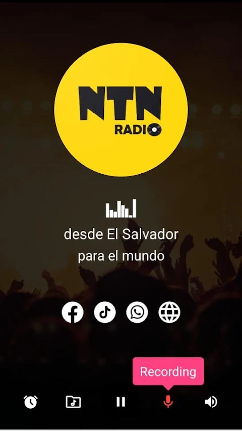 Reproductor de la app NTN Radio SV
